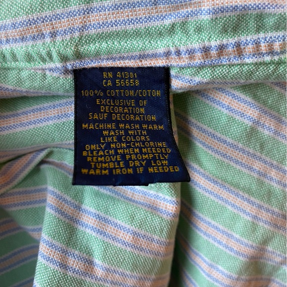 Ralph Lauren Striped Oxford Button Down Custom Fit Polo Shirt - Picture 5 of 5